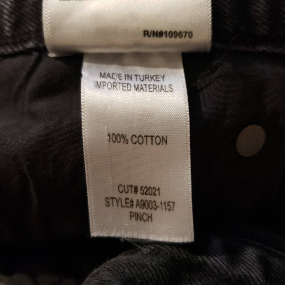 Agolde Black Denim Shorts Pinch Measured (Pls See Ad - 16" across at waist) - Picture 5 of 6